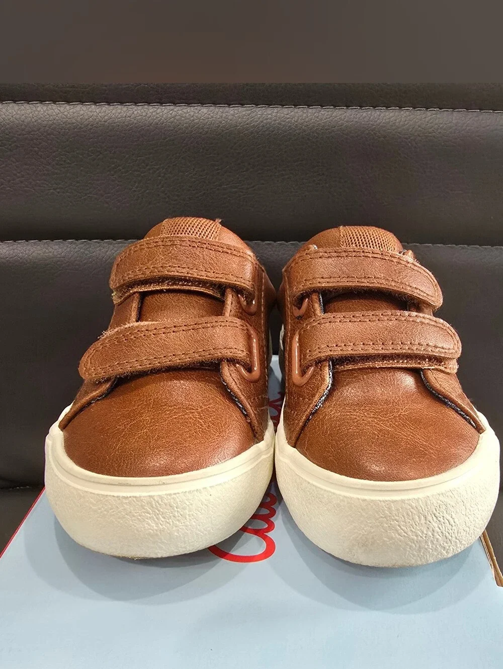 Cat & Jack Toddler Kids Boys Brown Casual Sneakers With Double Velcro Size 6T